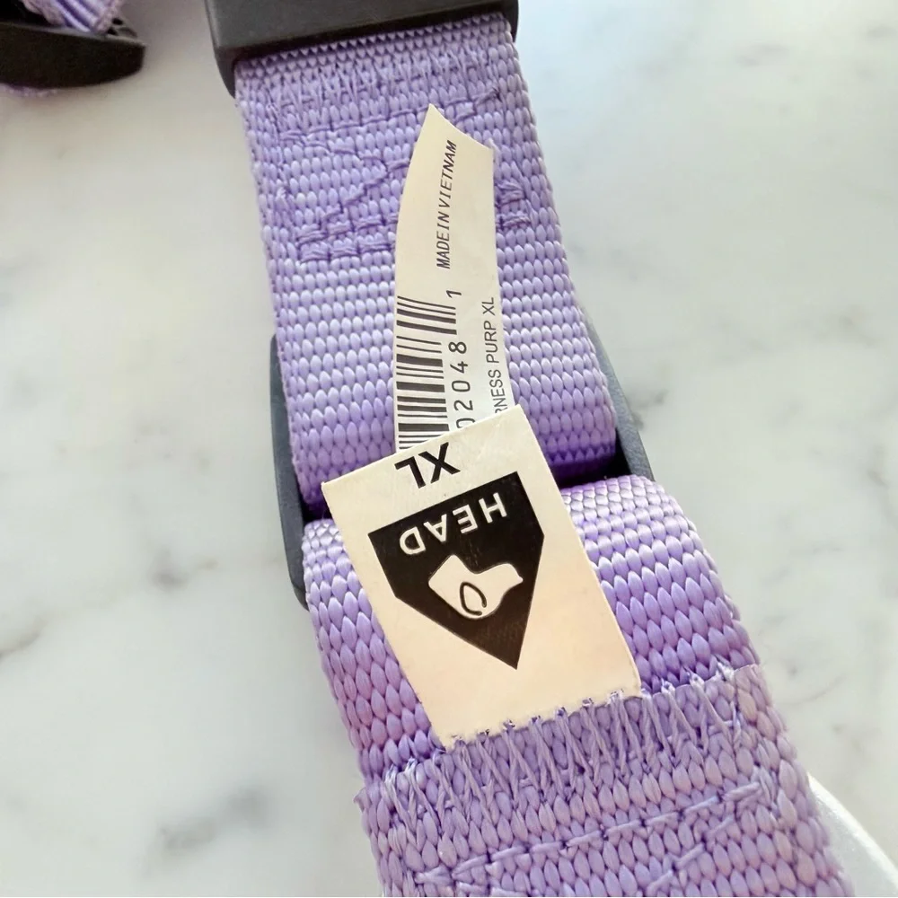Arcadia Trail rope dog harness and leash in pink and purple